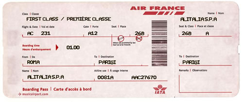 Un biglietto Alitalia