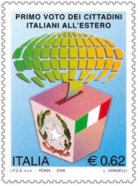Francobollo celebrativo primo voto italiani estero